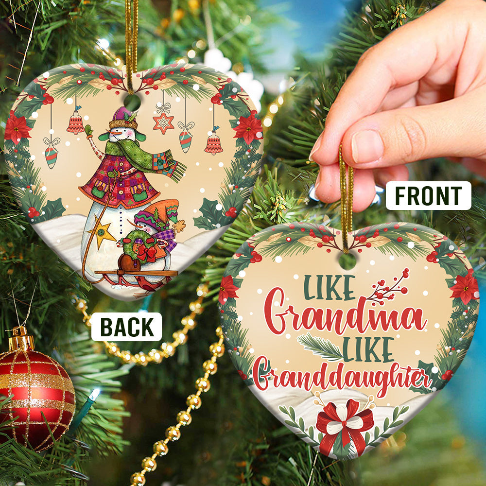 Family Like Grandma Like Granddaughter Heart Ornament