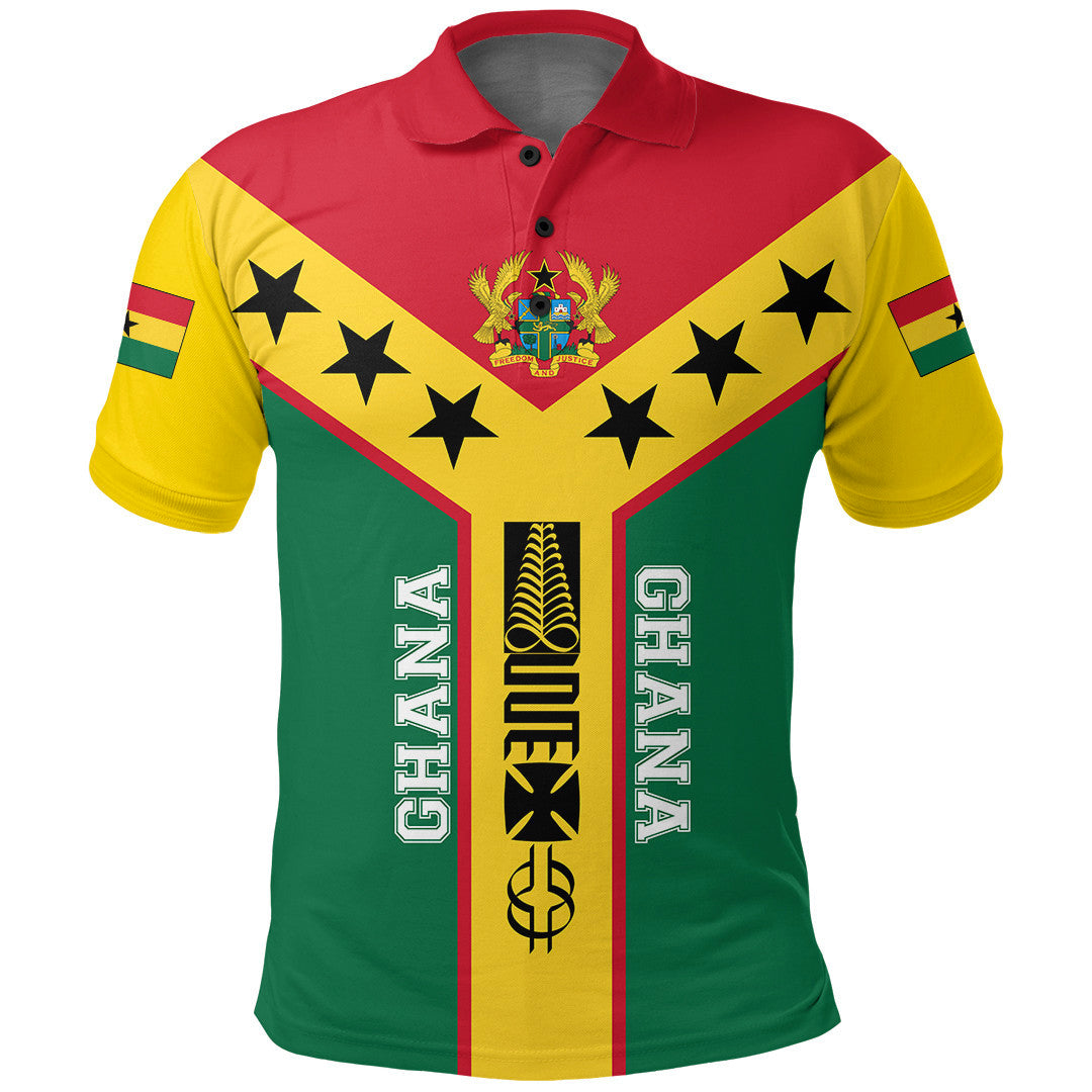 Ghana Polo Shirt Rising Symbol Adinkra Tattoo RLT7