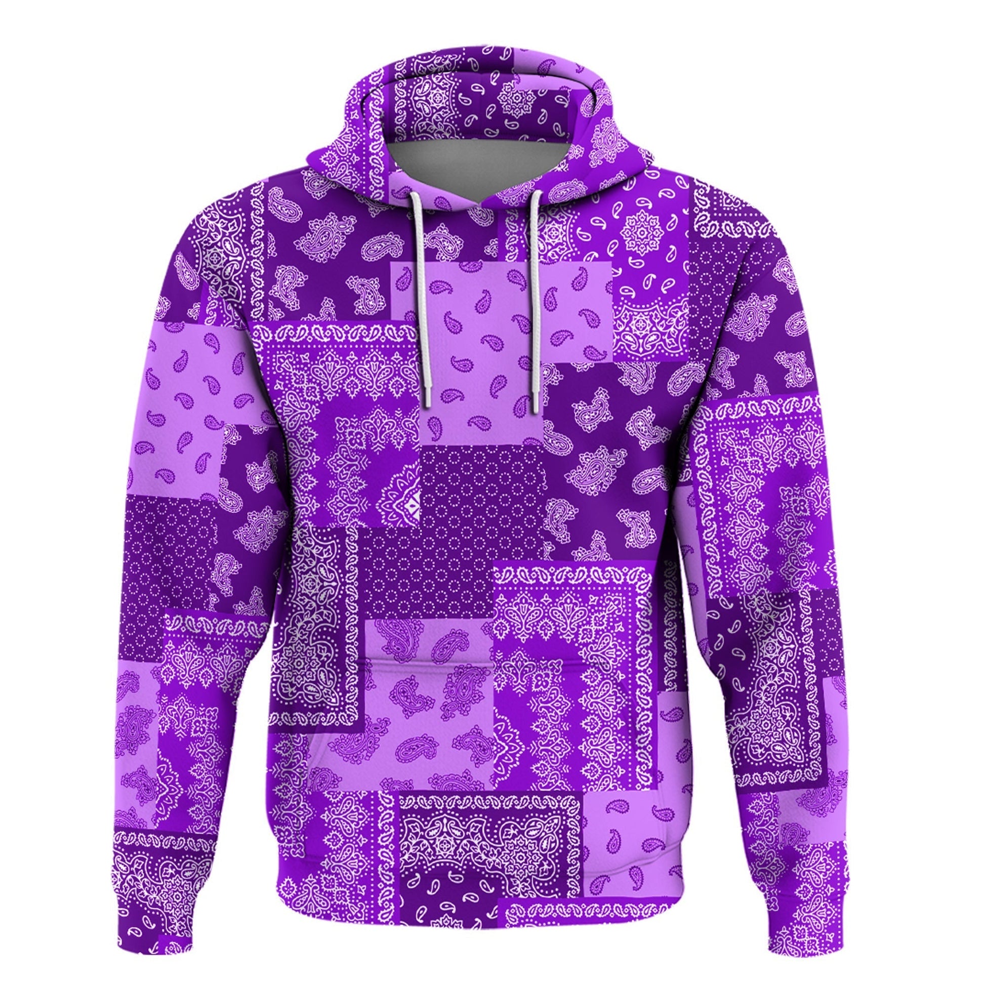 Paisley Bandana Hoodie Pattern Seamless Purple Ver.02 RLT13