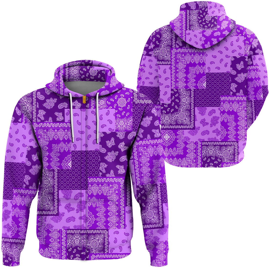 Paisley Bandana Hoodie Pattern Seamless Purple Ver.02 RLT13