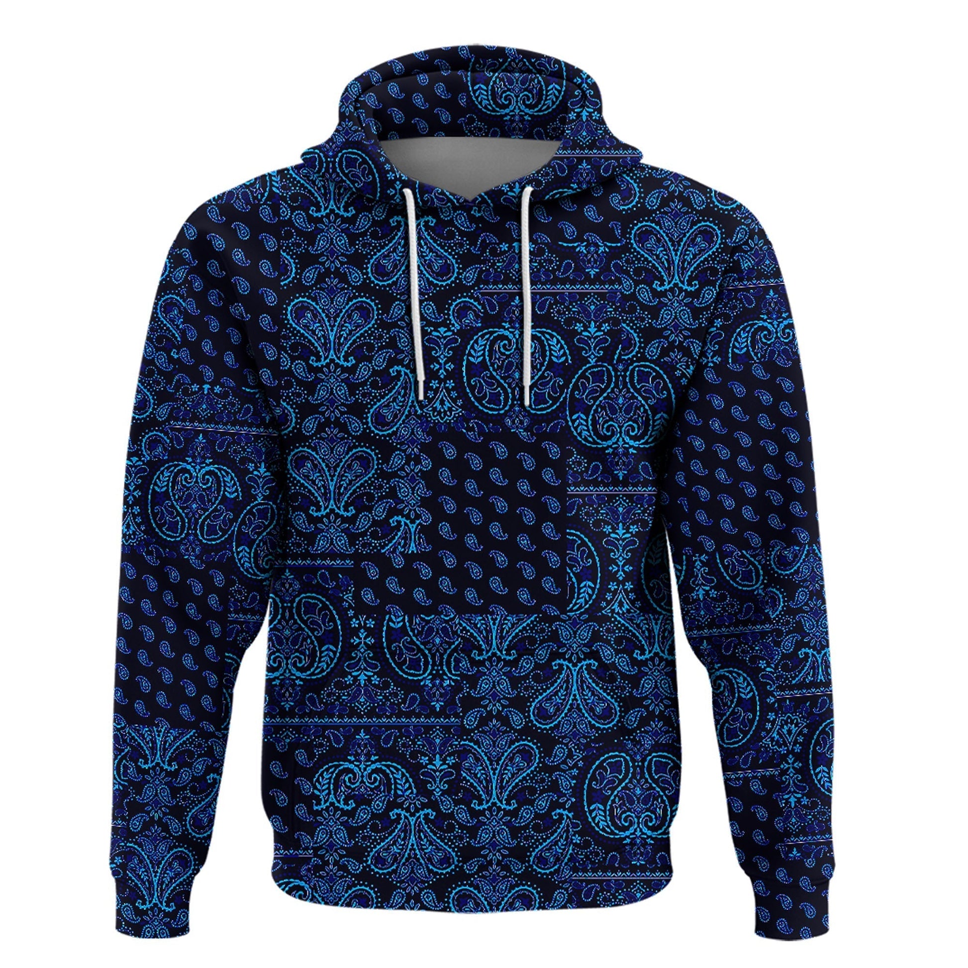 Paisley Bandana Pattern Seamless Blue Hoodie Ver.03 RLT13