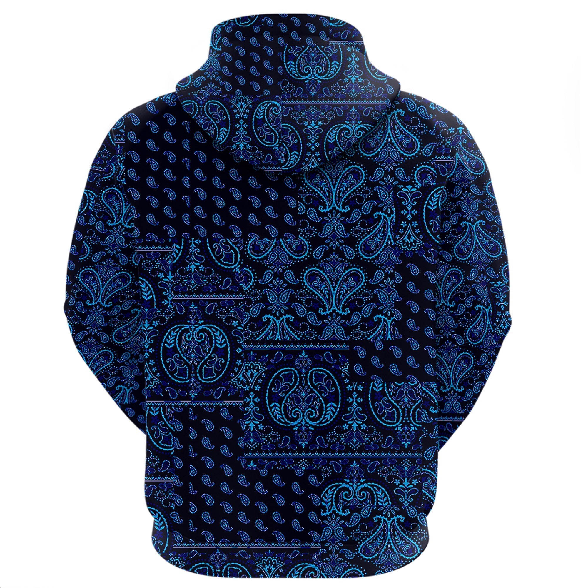 Paisley Bandana Pattern Seamless Blue Hoodie Ver.03 RLT13
