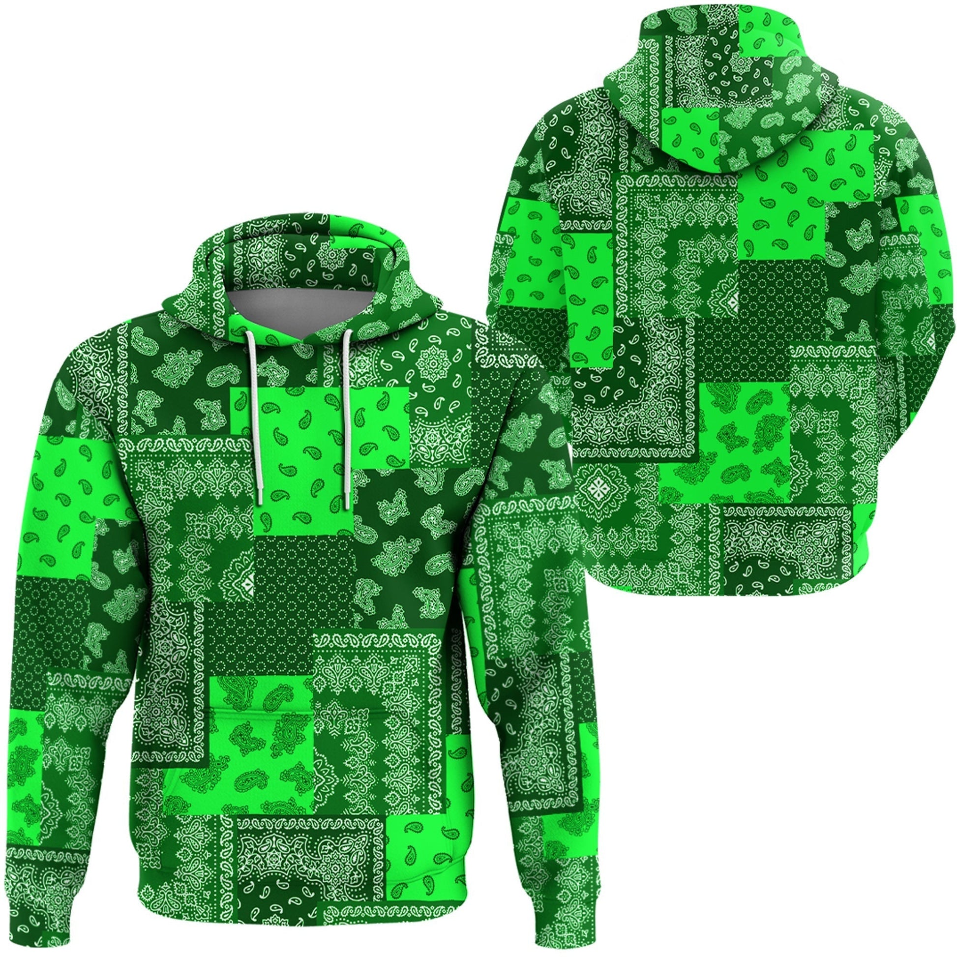 Paisley Bandana Pattern Seamless Green Hoodie Ver.02 RLT13