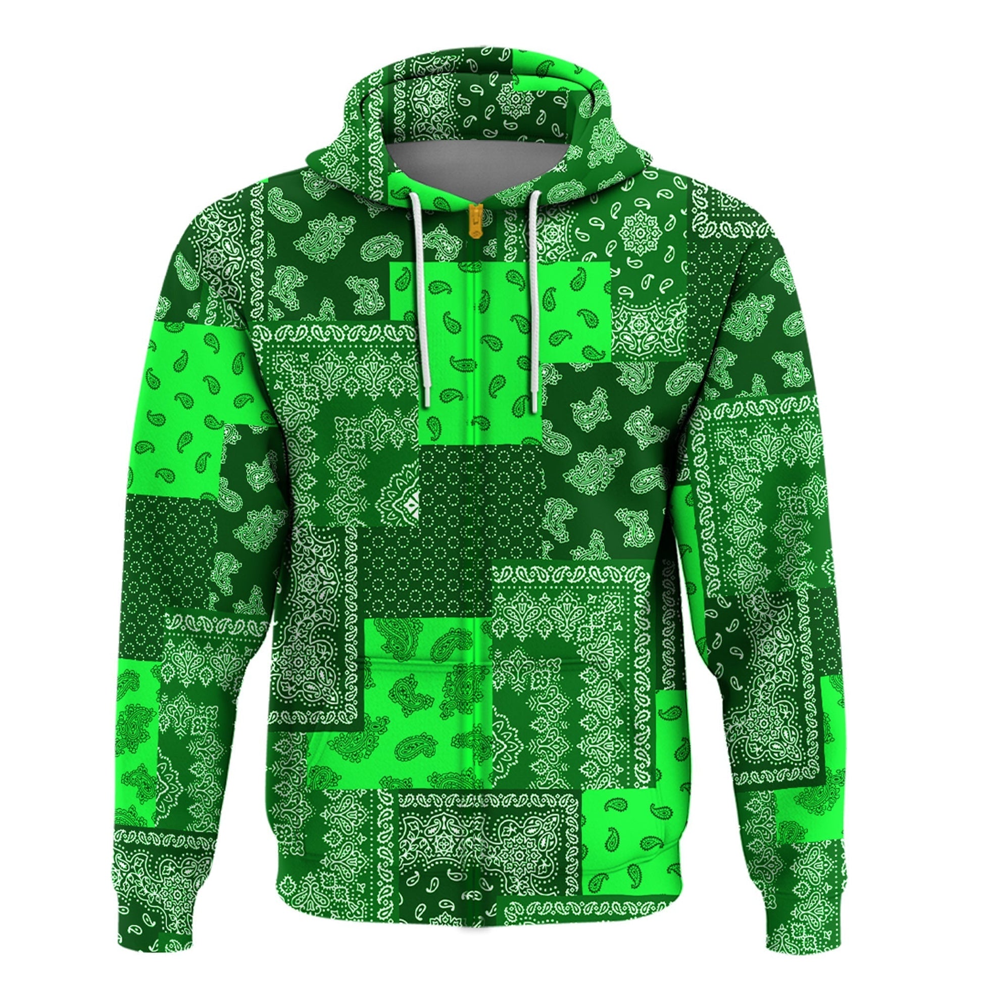 Paisley Bandana Pattern Seamless Green Hoodie Ver.02 RLT13