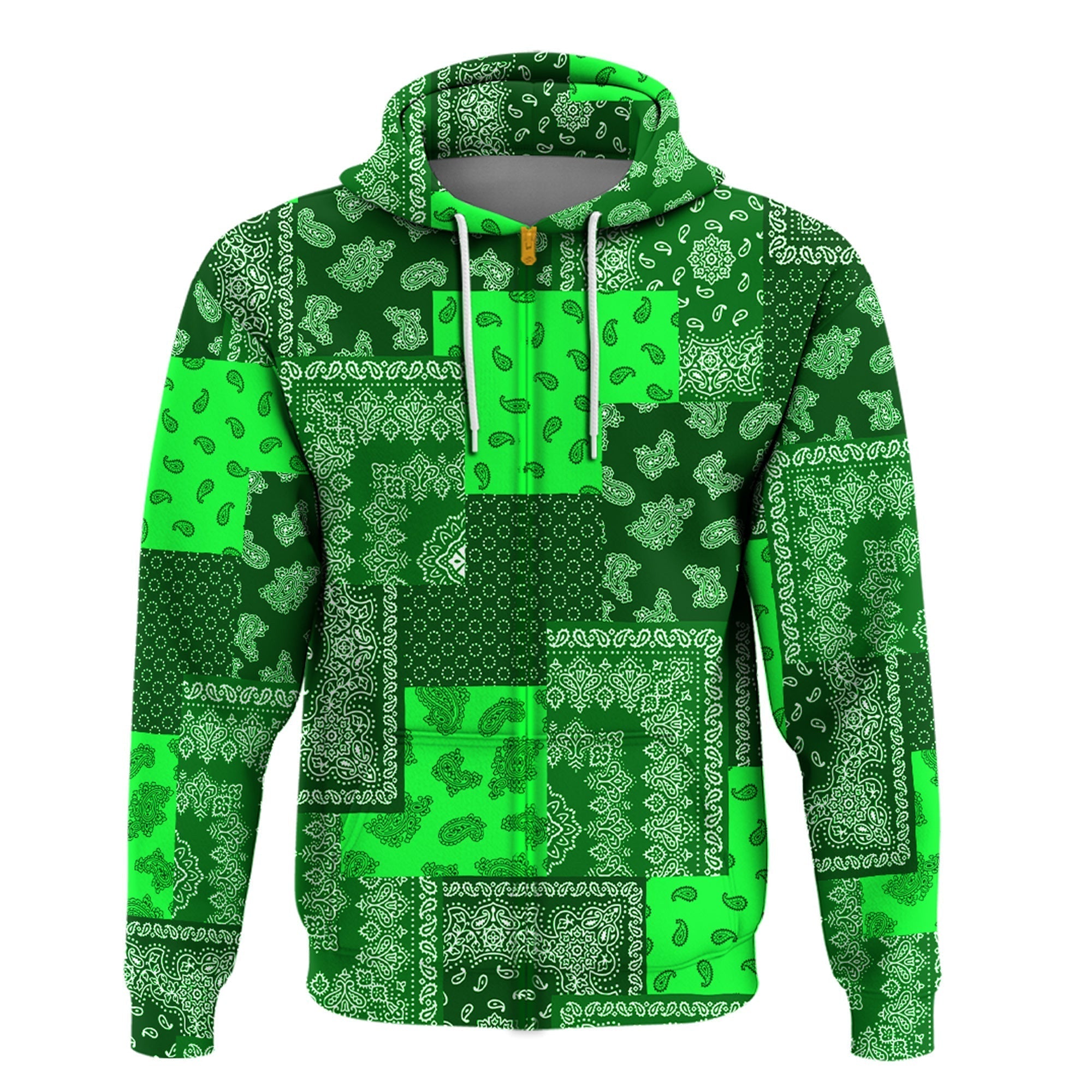 Paisley Bandana Pattern Seamless Green Hoodie Ver.02 RLT13