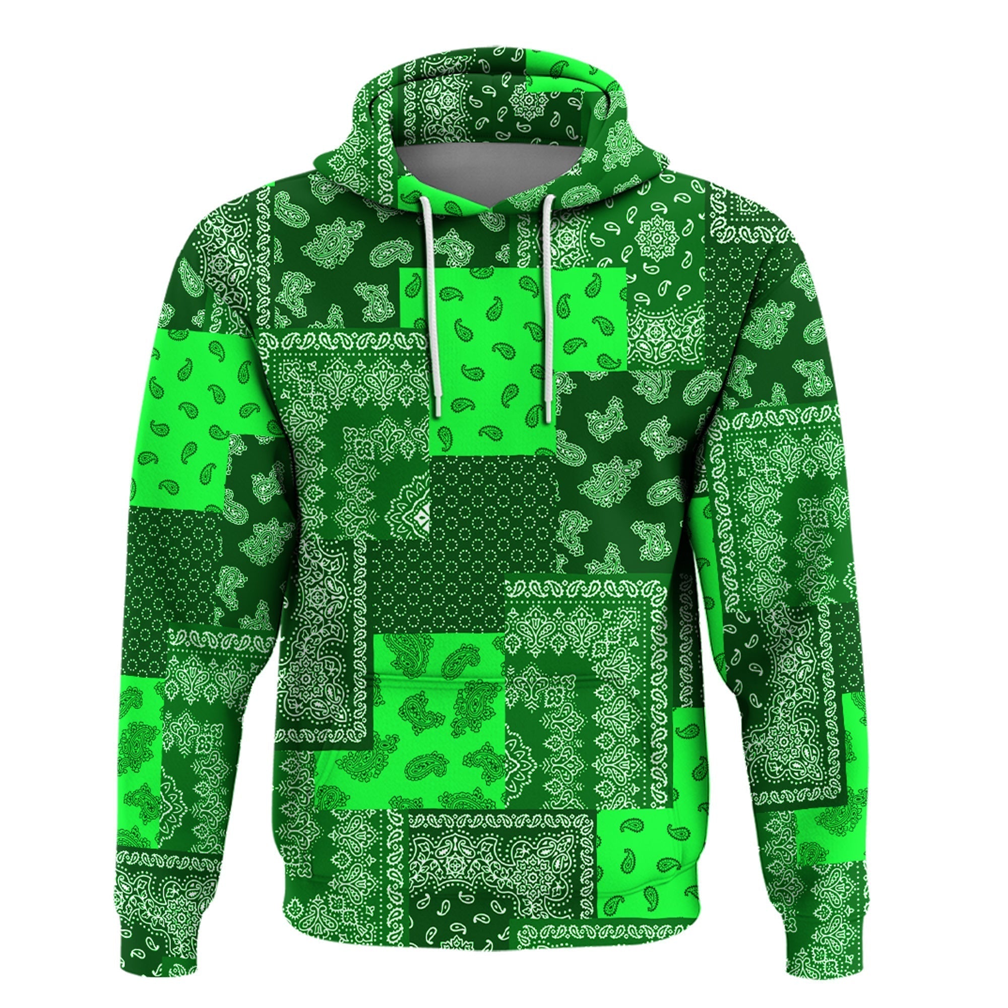 Paisley Bandana Pattern Seamless Green Hoodie Ver.02 RLT13