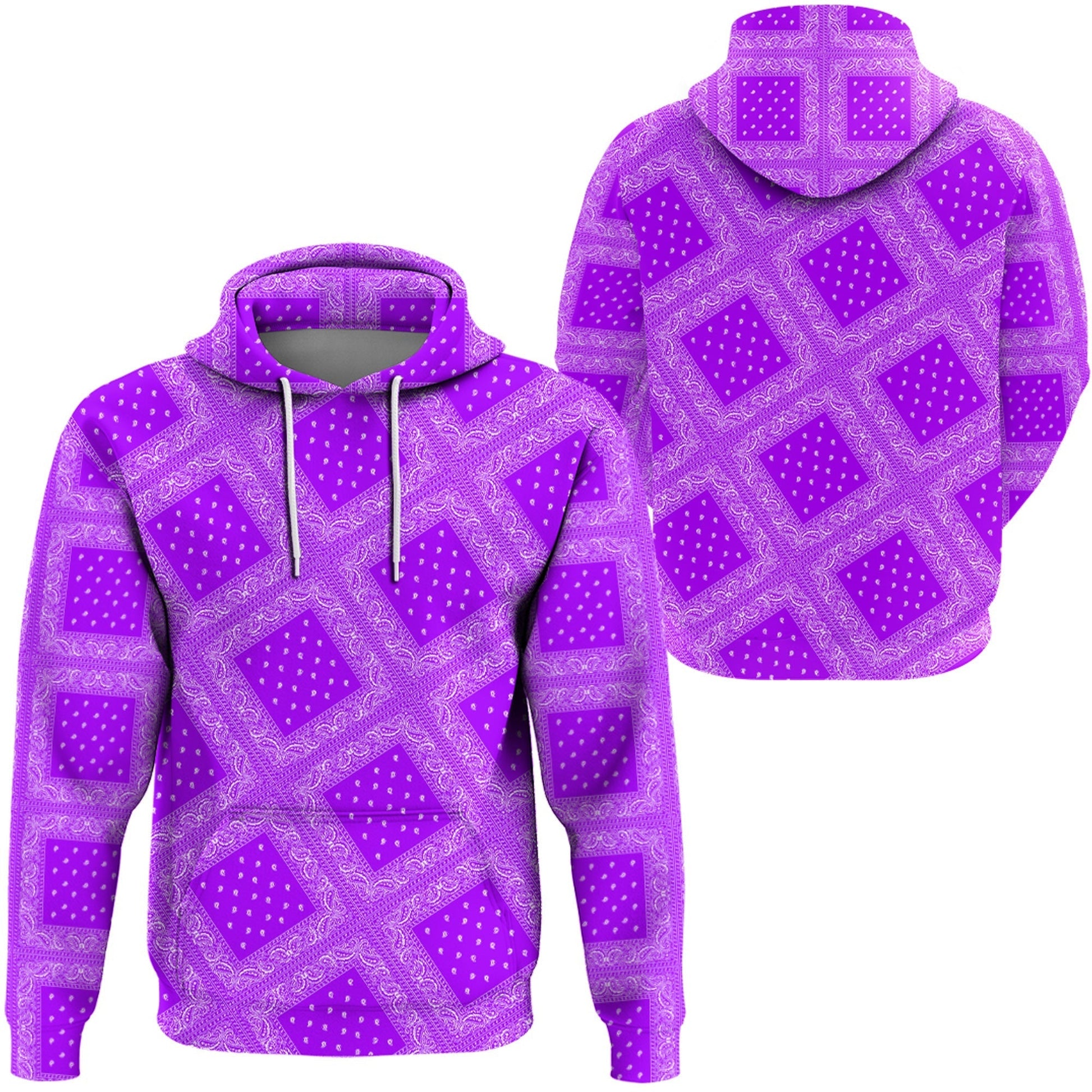 Paisley Bandana Hoodie Pattern Seamless Purple RLT13