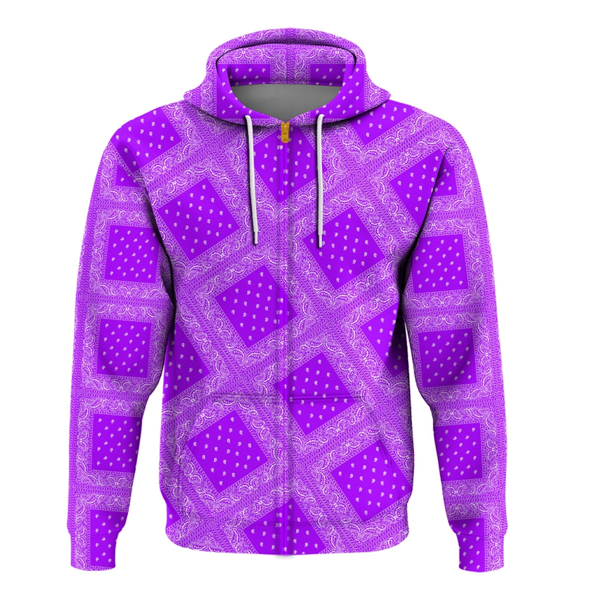 Paisley Bandana Hoodie Pattern Seamless Purple RLT13