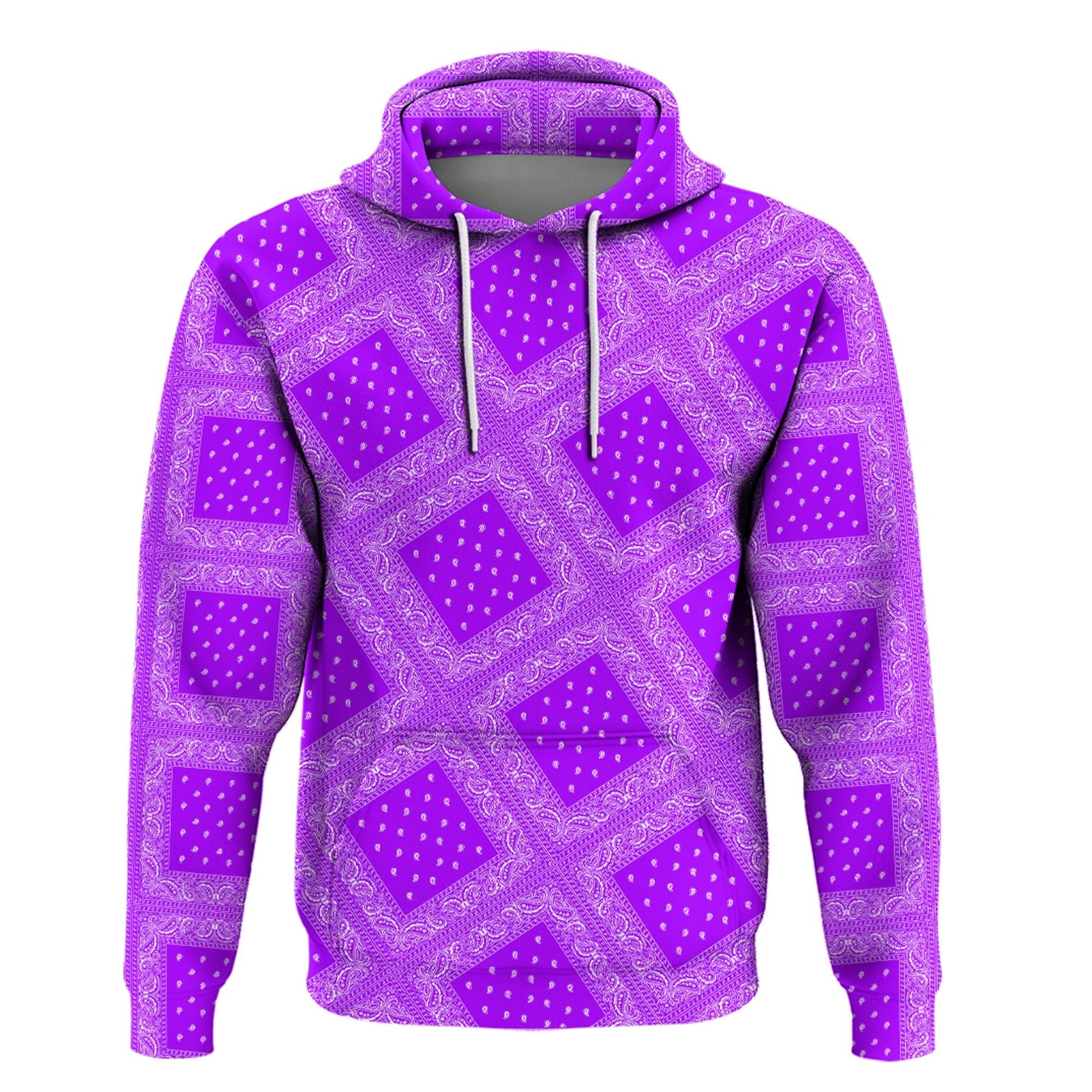 Paisley Bandana Hoodie Pattern Seamless Purple RLT13