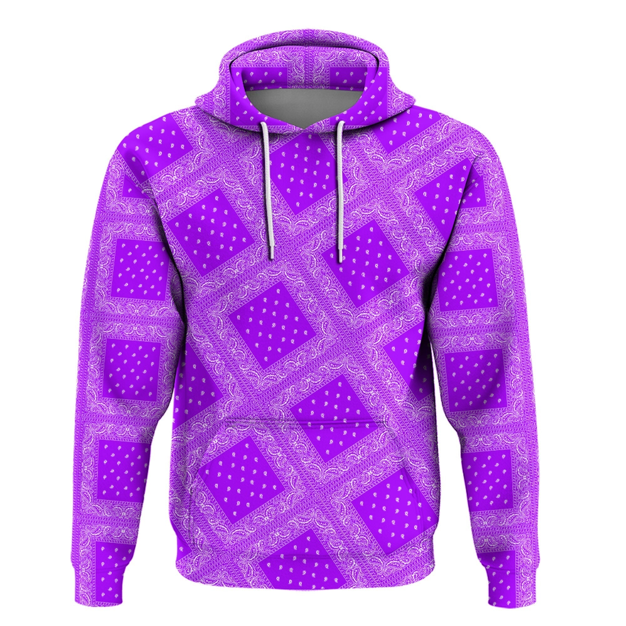 Paisley Bandana Hoodie Pattern Seamless Purple RLT13