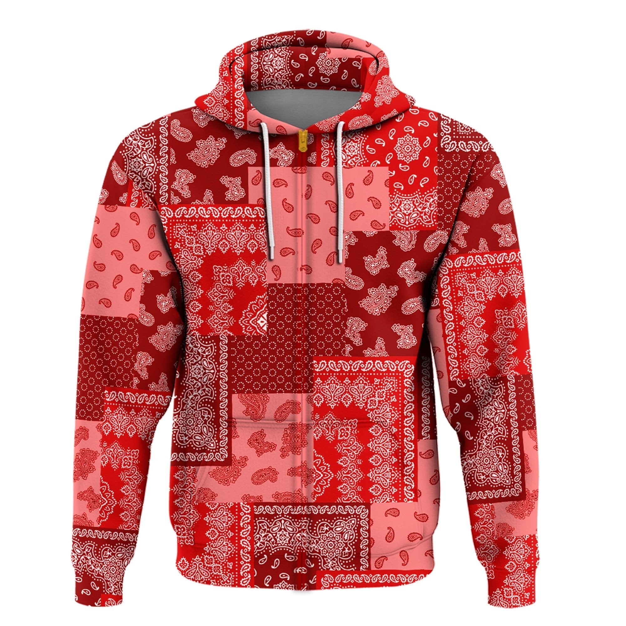 Paisley Bandana Hoodie Pattern Seamless Red Ver.02 RLT13