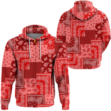 Paisley Bandana Hoodie Pattern Seamless Red Ver.02 RLT13