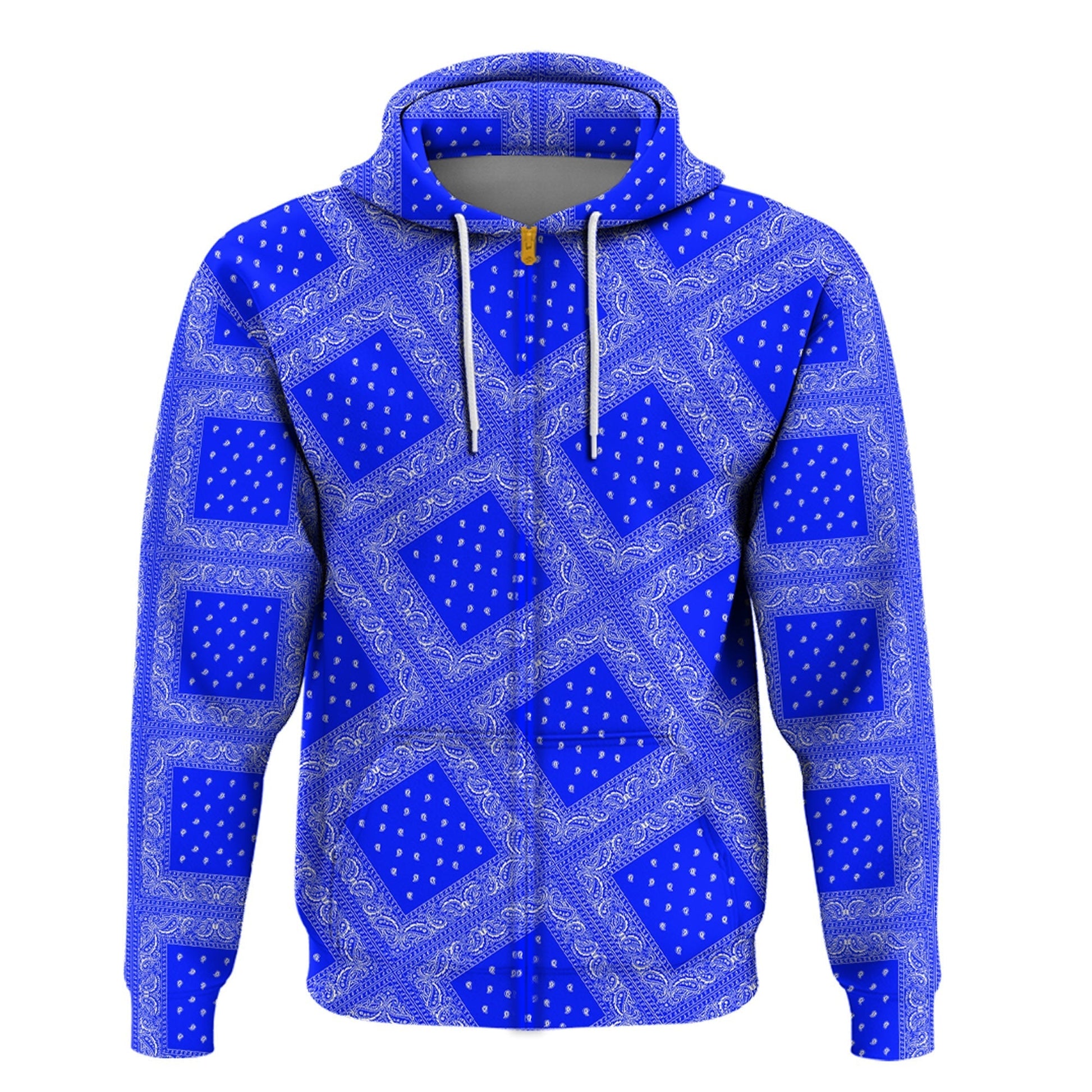 Paisley Bandana Pattern Seamless Blue Hoodie Ver.02 RLT13