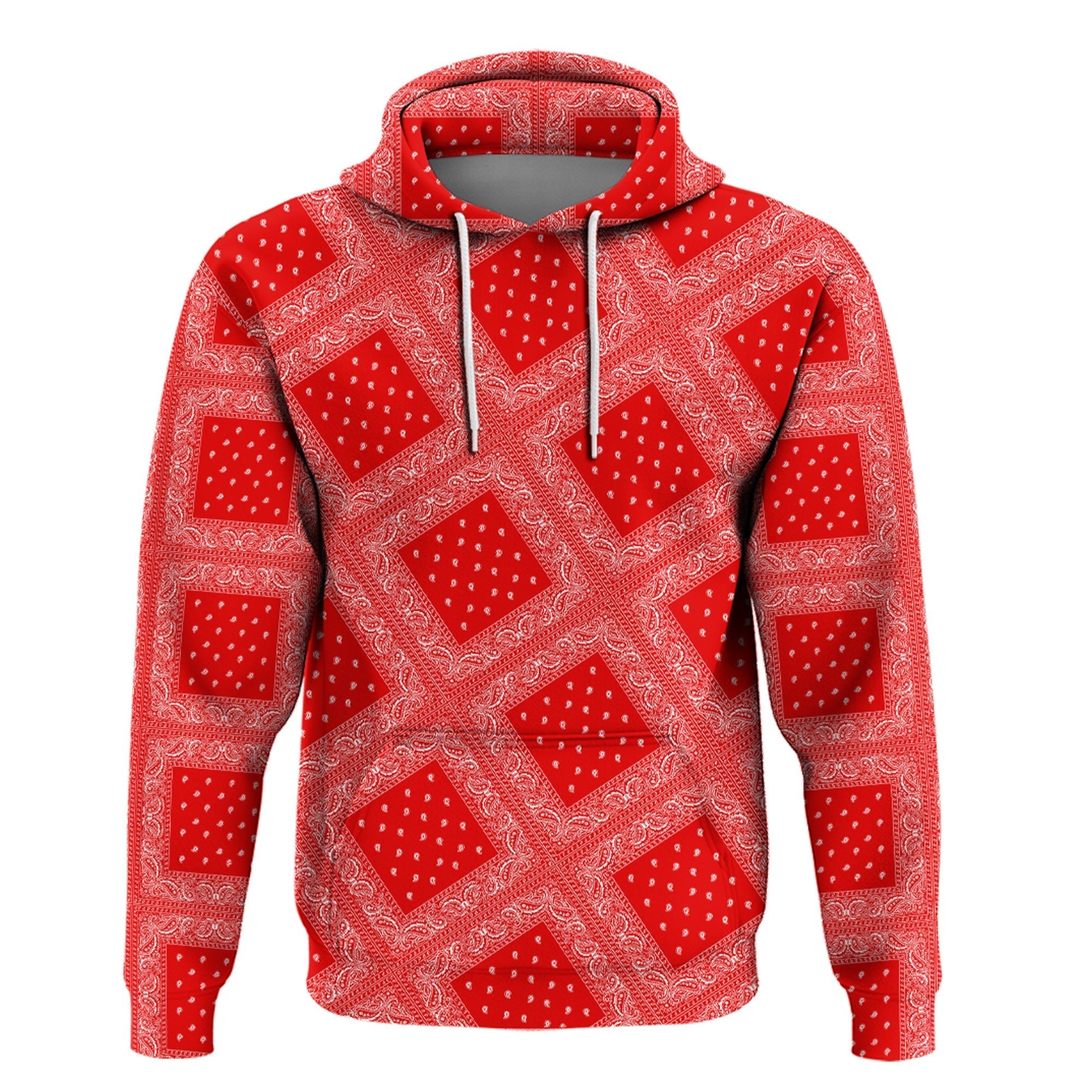 Paisley Bandana Hoodie Pattern Seamless Red RLT13