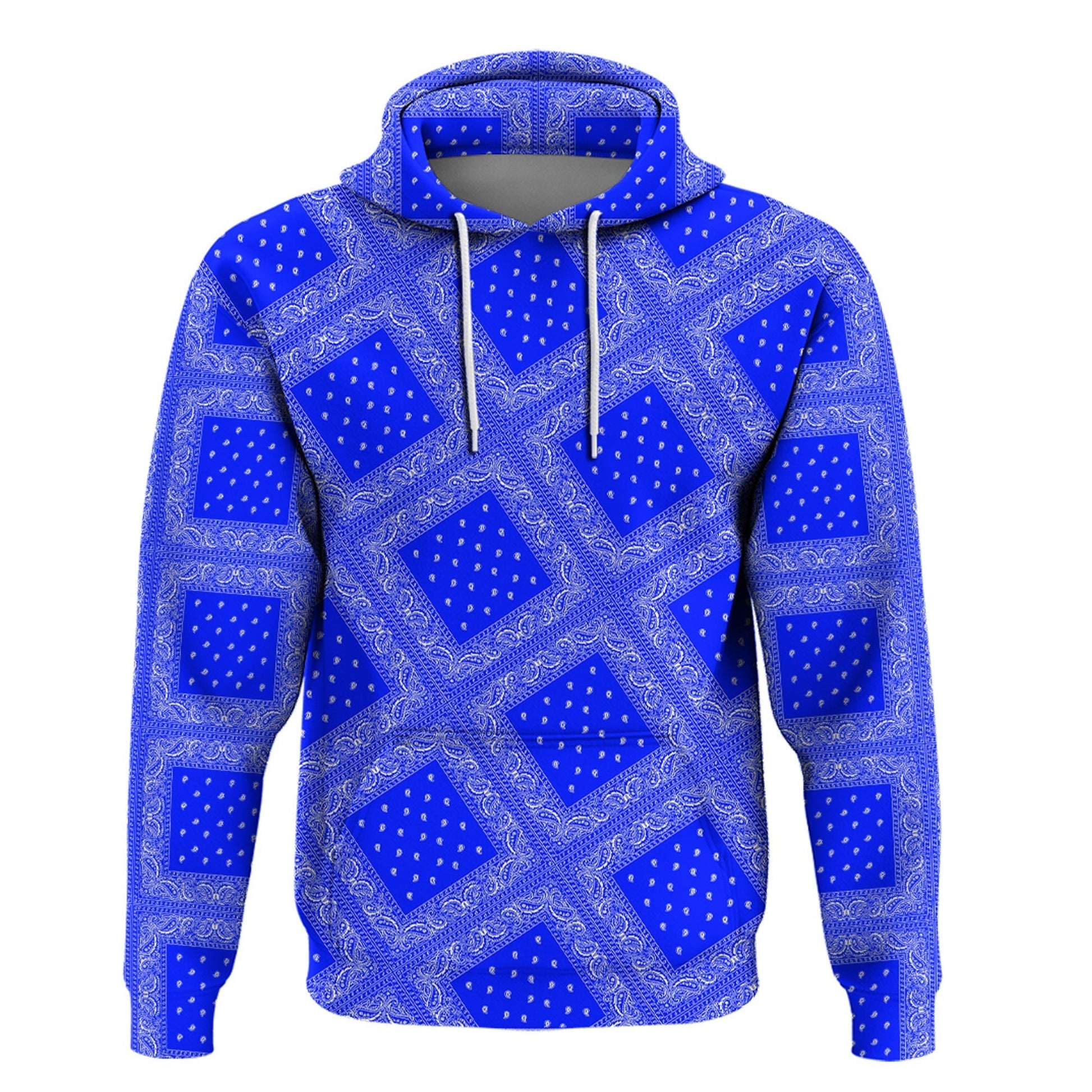 Paisley Bandana Pattern Seamless Blue Hoodie Ver.02 RLT13