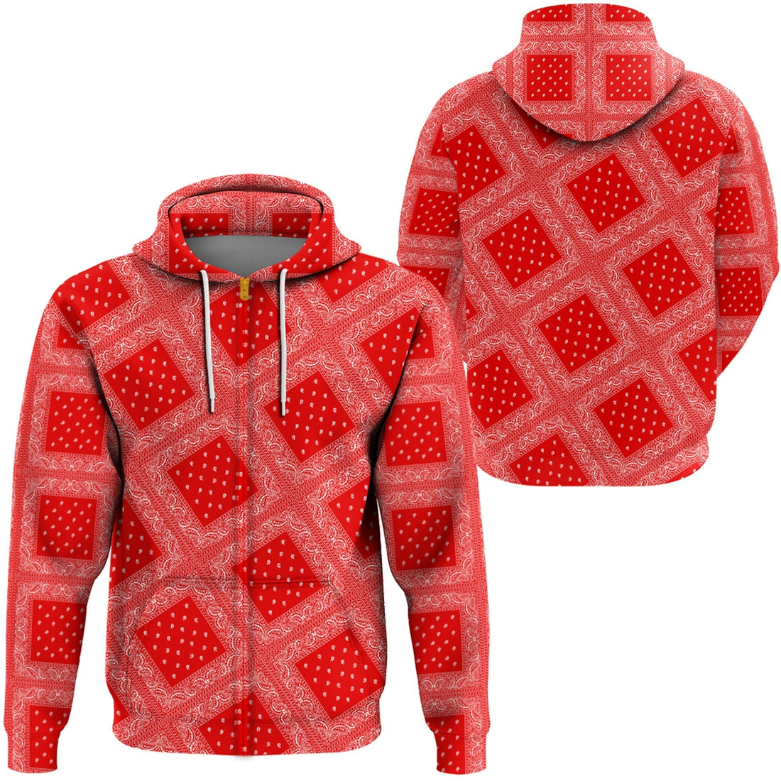 Paisley Bandana Hoodie Pattern Seamless Red RLT13