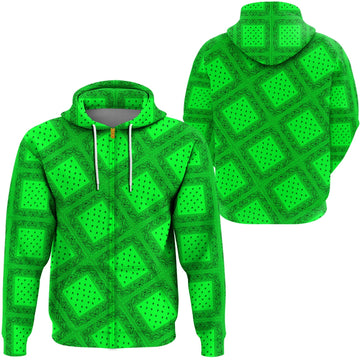 Paisley Bandana Pattern Seamless Green Hoodie RLT13