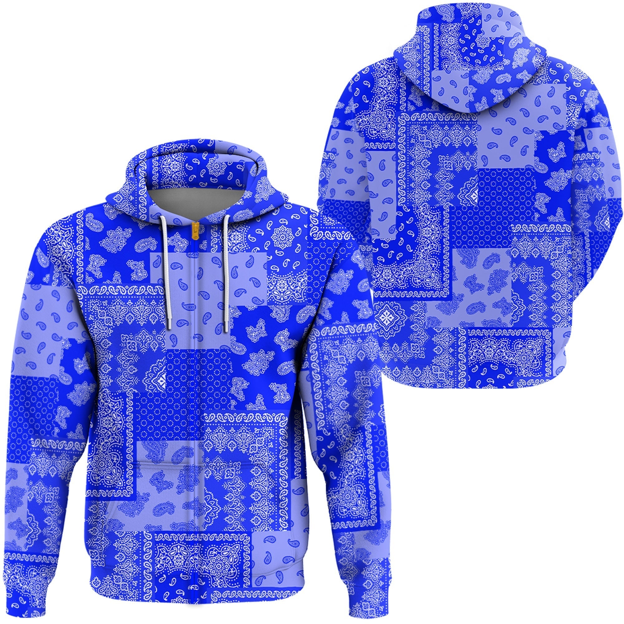 Paisley Bandana Pattern Seamless Blue Hoodie RLT13