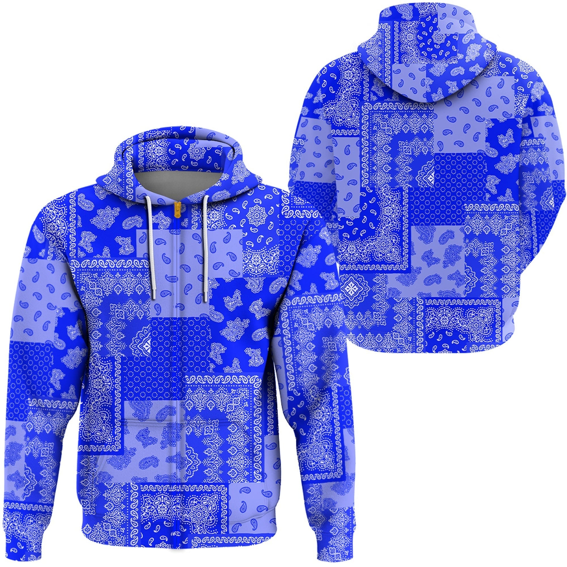 Paisley Bandana Pattern Seamless Blue Hoodie RLT13