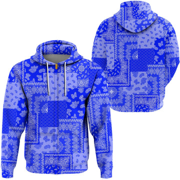 Paisley Bandana Pattern Seamless Blue Hoodie RLT13