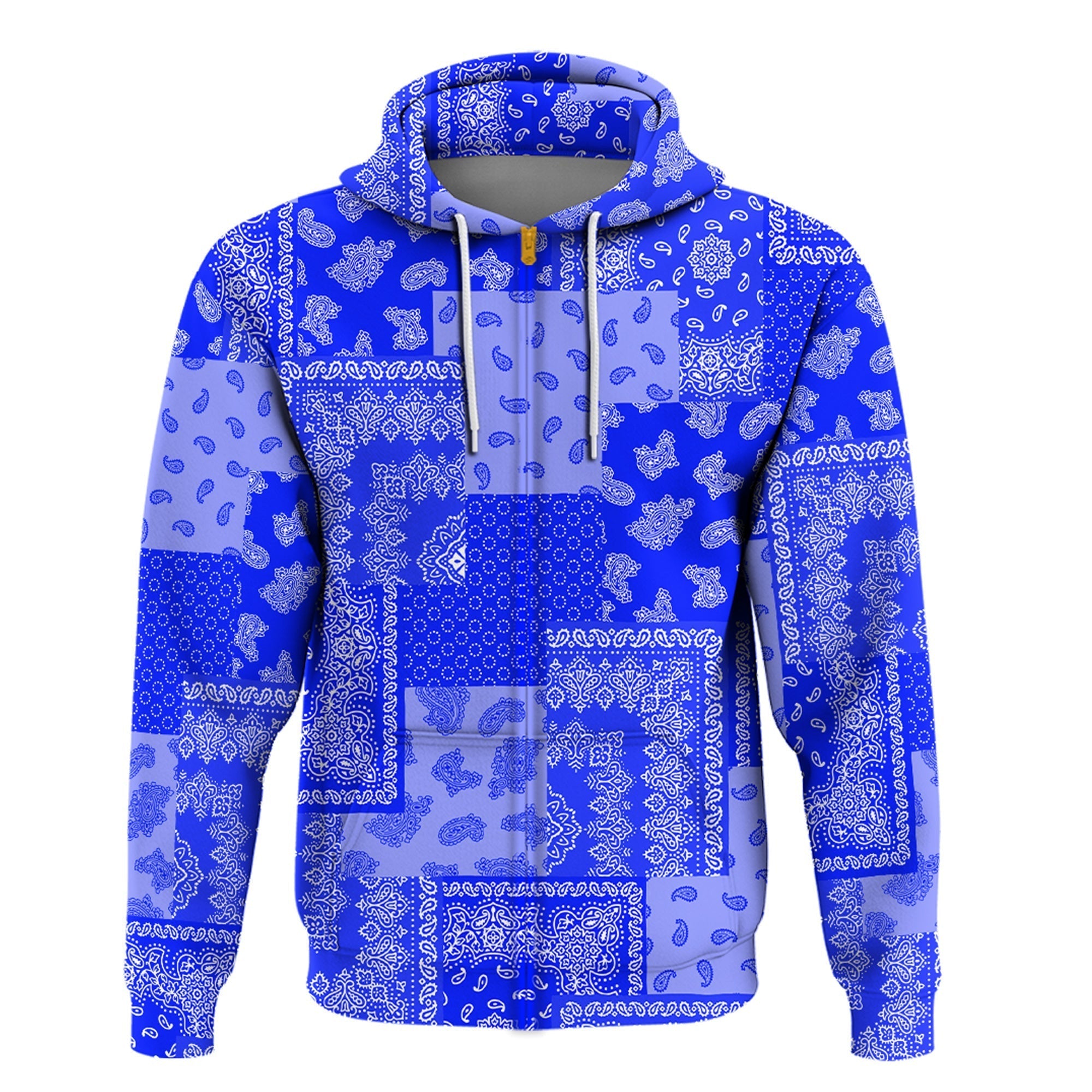 Paisley Bandana Pattern Seamless Blue Hoodie RLT13