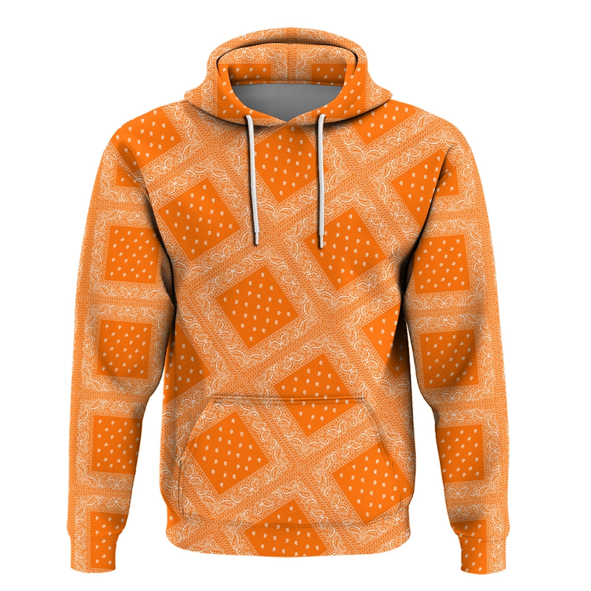 Paisley Bandana Pattern Seamless Orange Hoodie RLT13
