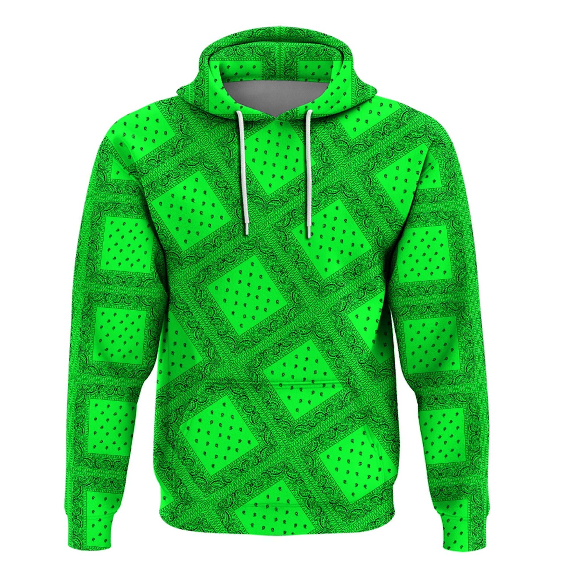 Paisley Bandana Pattern Seamless Green Hoodie RLT13