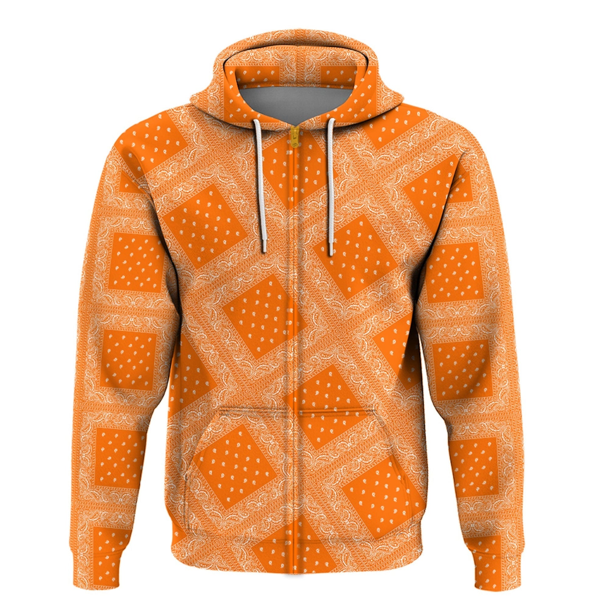 Paisley Bandana Pattern Seamless Orange Hoodie RLT13