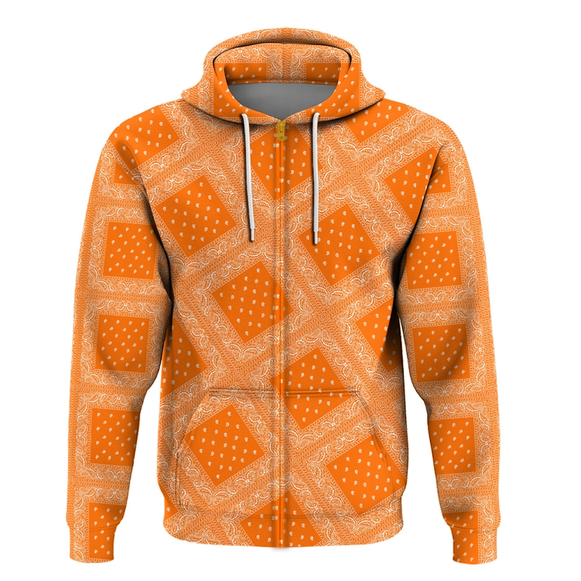 Paisley Bandana Pattern Seamless Orange Hoodie RLT13