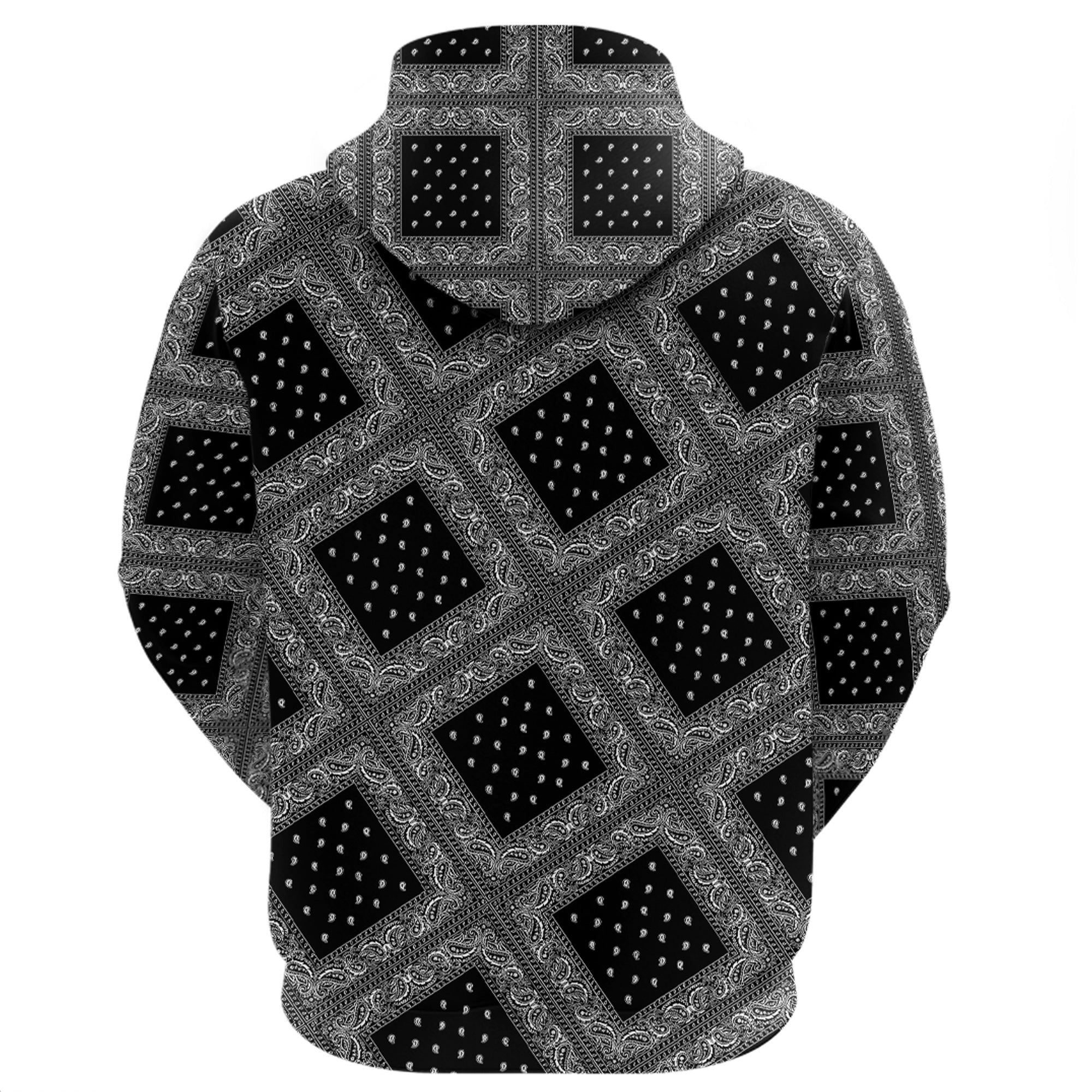 Paisley Bandana Pattern Seamless Black Hoodie RLT13