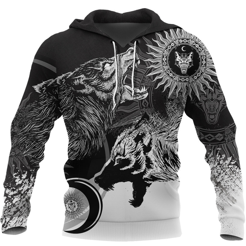 Viking Skoll and Hati New Style Hoodie RLT13
