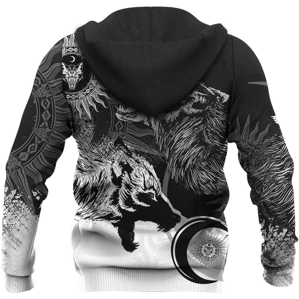 Viking Skoll and Hati New Style Zip Hoodie RLT13
