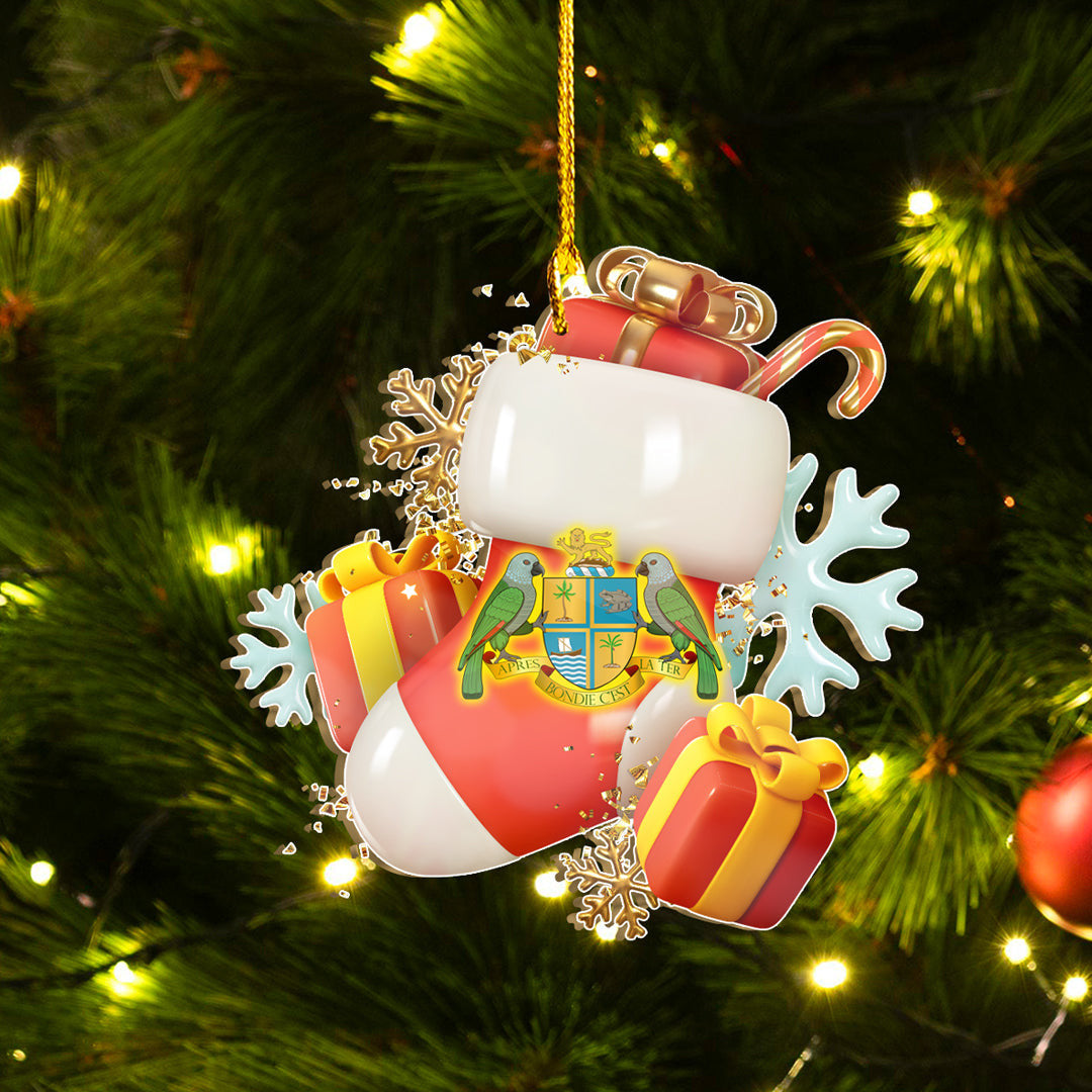 Dominica Custom Shape Ornament Merry Christmas and Happy New Year