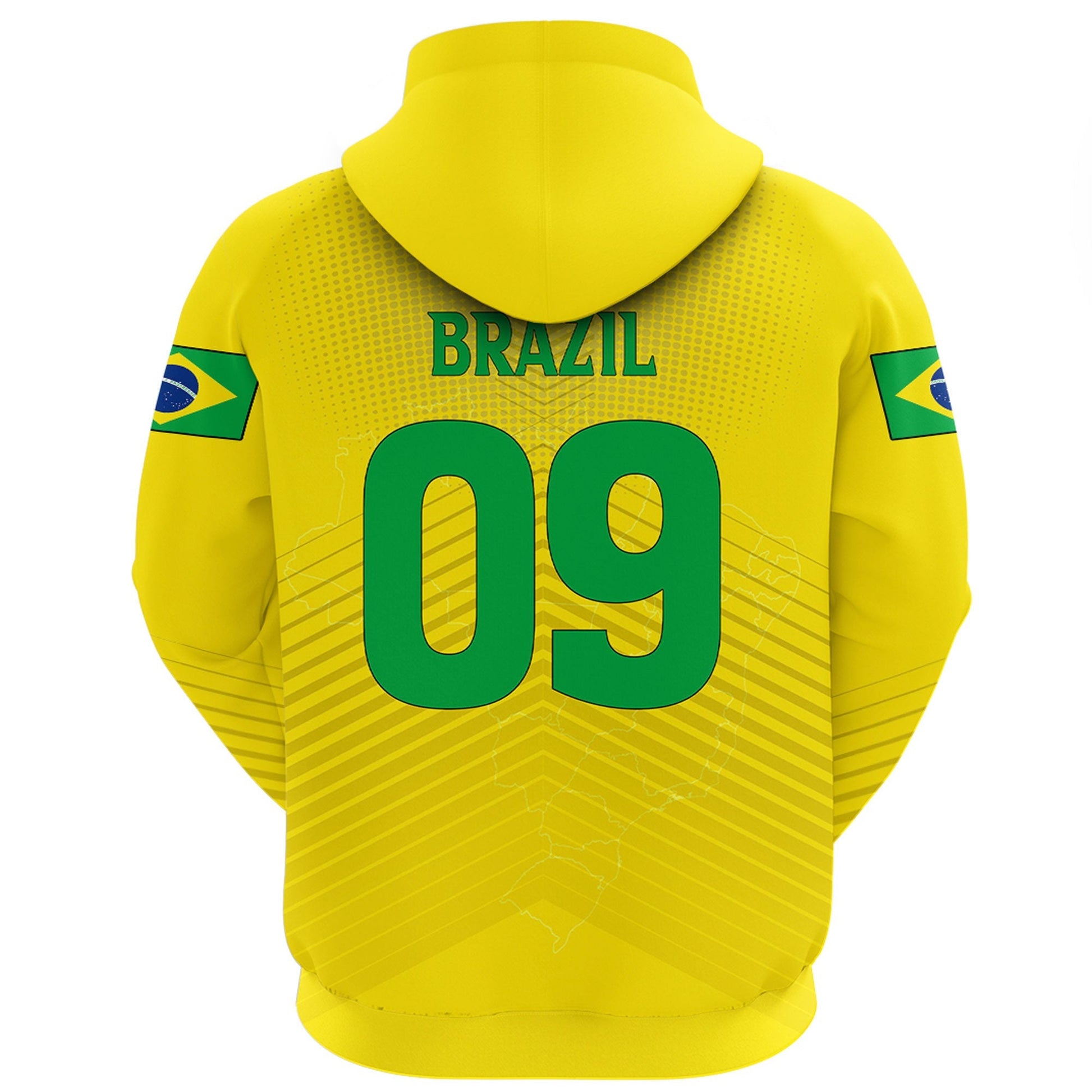 Brazil Soccer Style Zip Hoodie