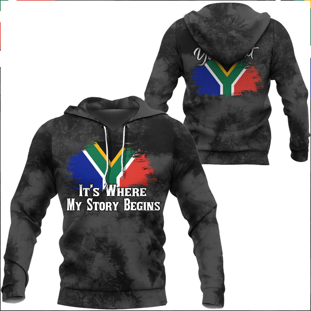 Custom African Hoodie South Africa Its Where My Story Begin Wash Style