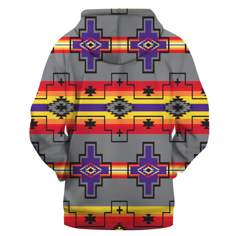 Purple Tribes Design Native American 3D Hoodie LT10