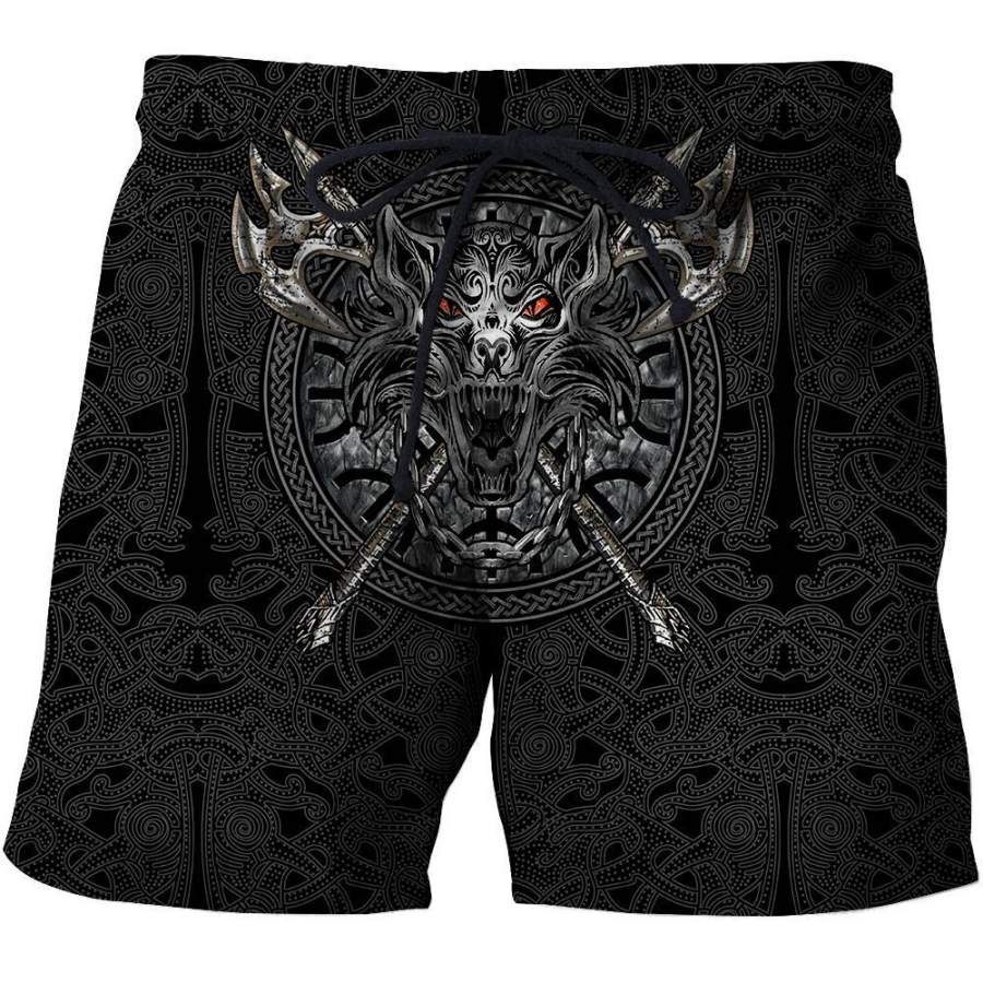 Viking Clothing Fenrir Viking Special Tattoo Shorts RLT12