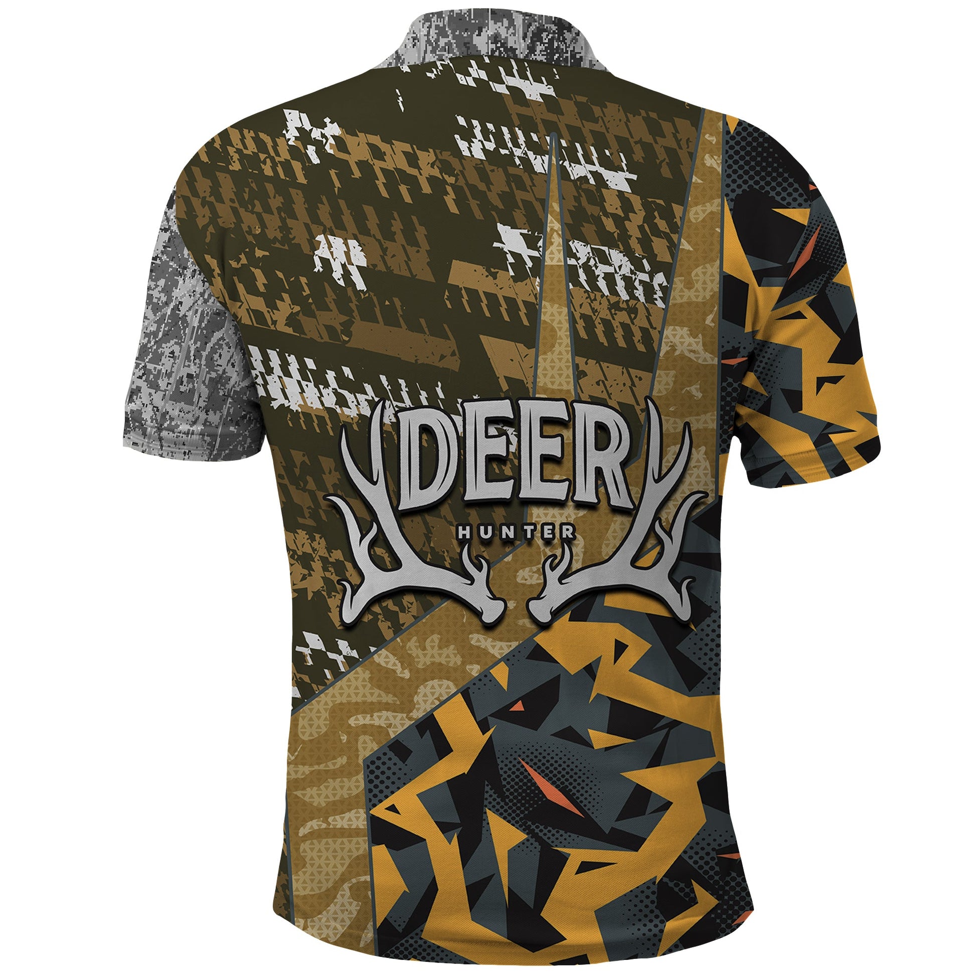 Deer Hunting Grunge Pattern Polo Shirt TS04