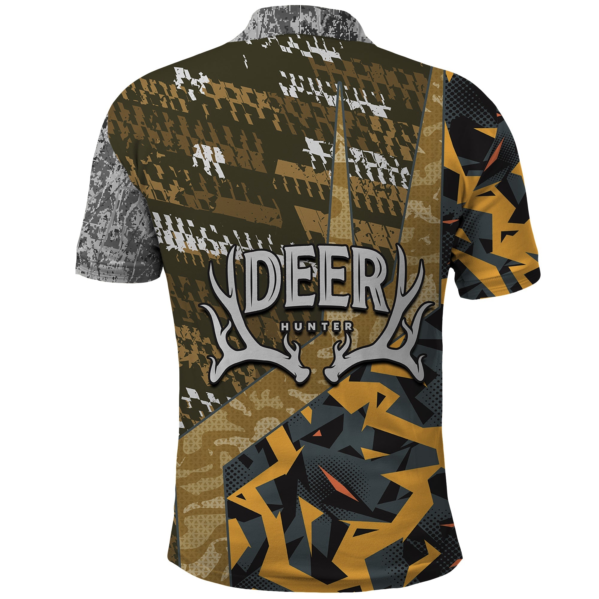 Deer Hunting Grunge Pattern Polo Shirt TS04