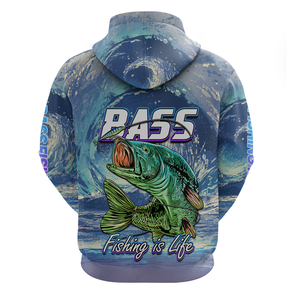 Bass Fishing is Life Hook Sport Largemouth Blue Hoodie LT9