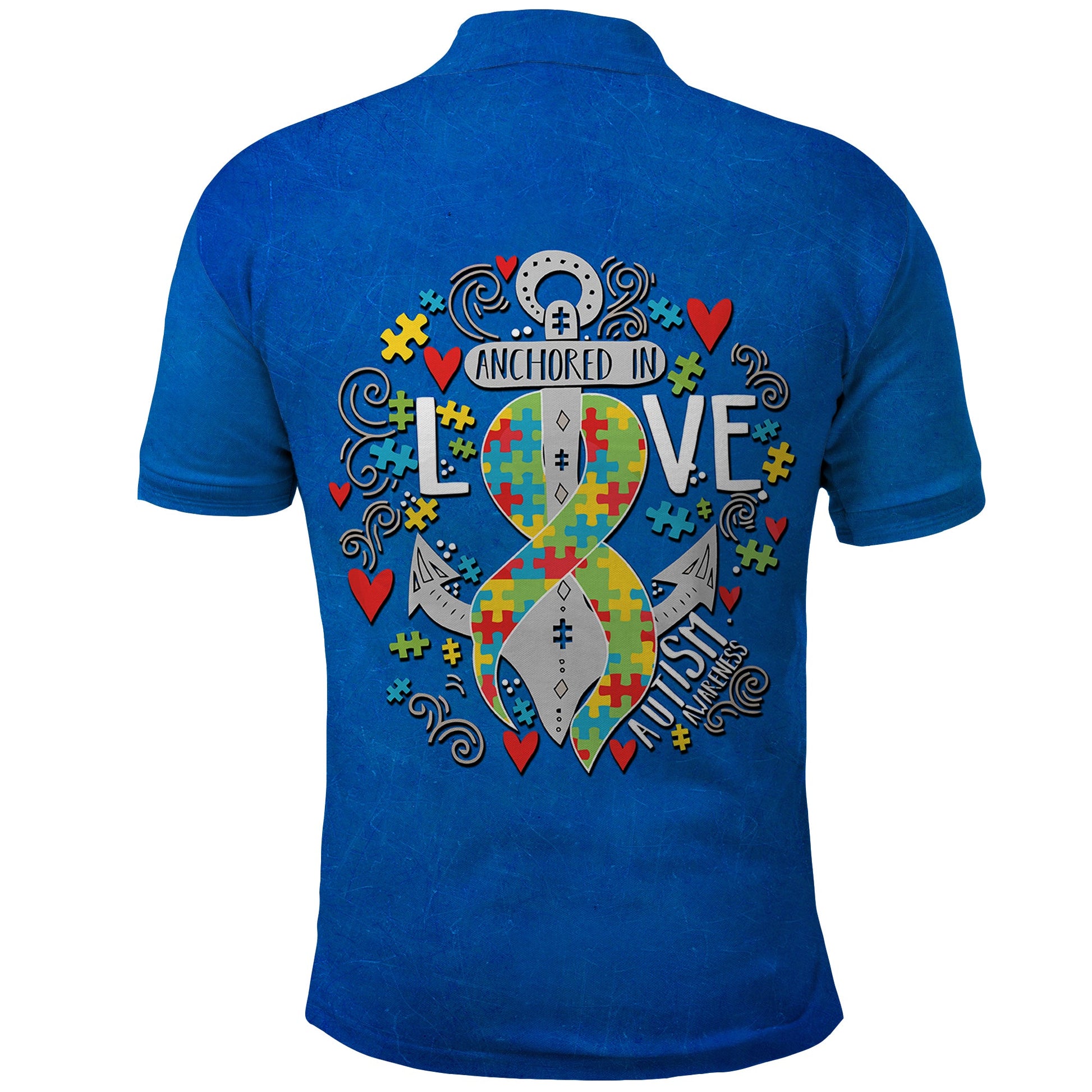 Autism Awareness Month Marine Life Anchor In Love Polo Shirt TS07