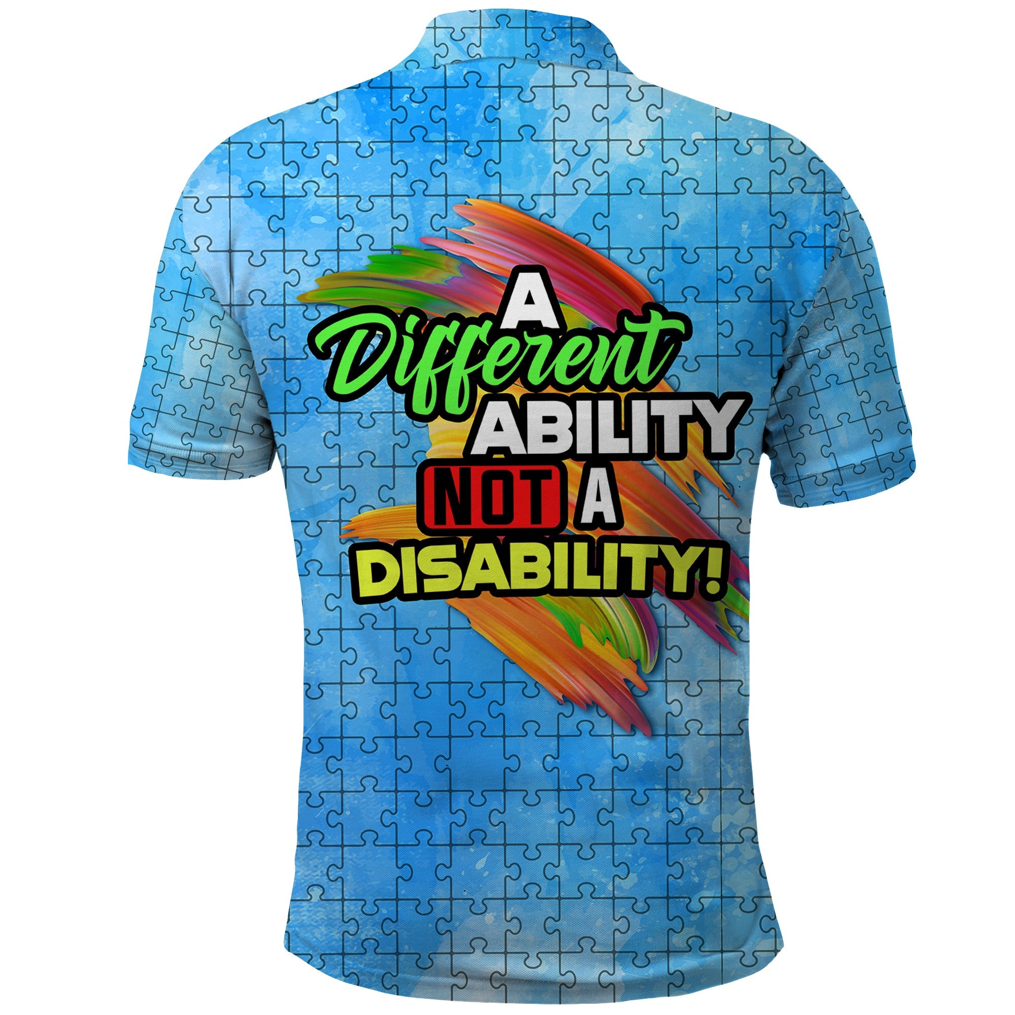 Autism Acceptance Month A Different Ability Not A Disability Polo Shirt TS07