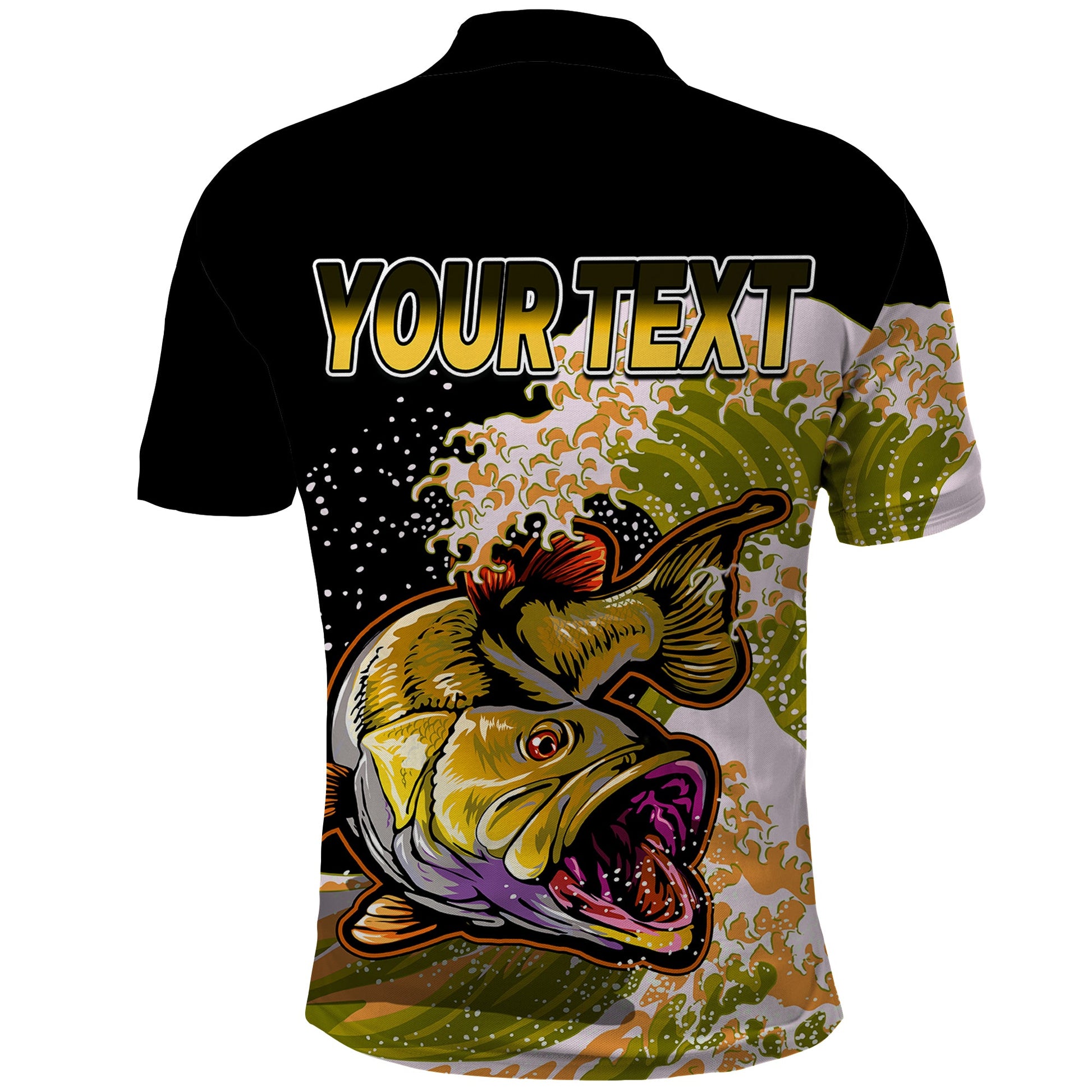 Custom Bass Fishing Yellow Polo Shirt LT9