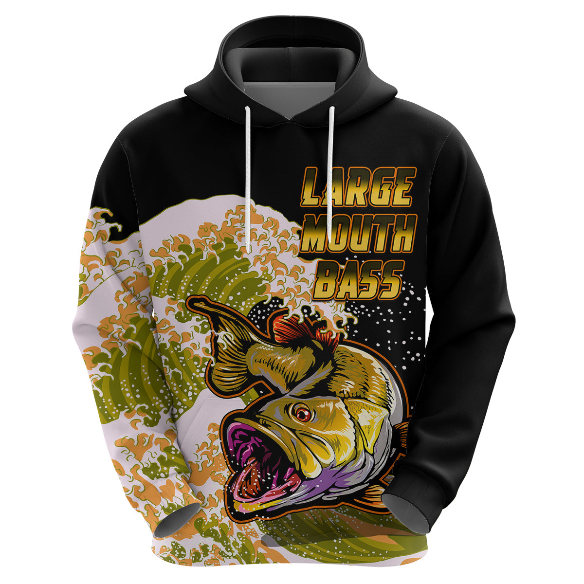 Custom Bass Fishing Hoodie Yellow LT9