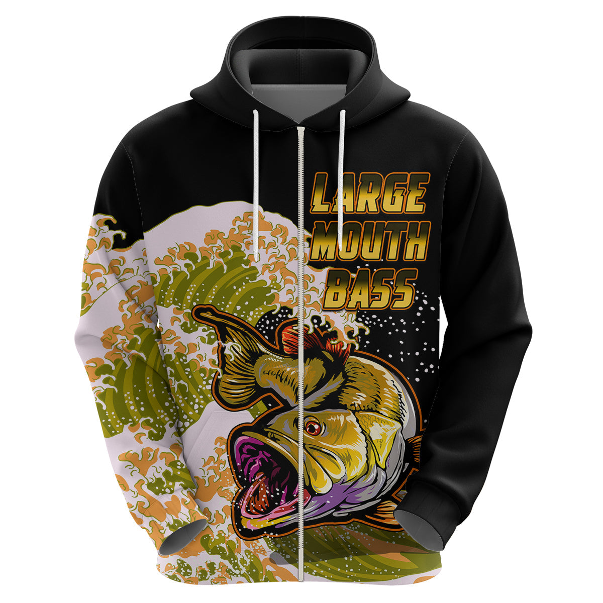 Custom Bass Fishing Hoodie Yellow LT9