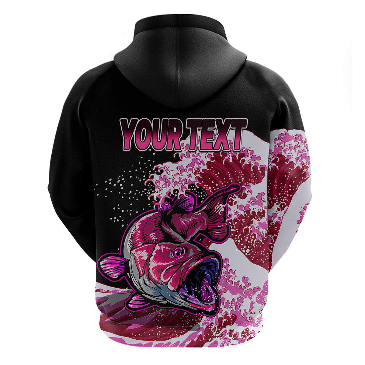 Custom Bass Fishing Hoodie Red LT9
