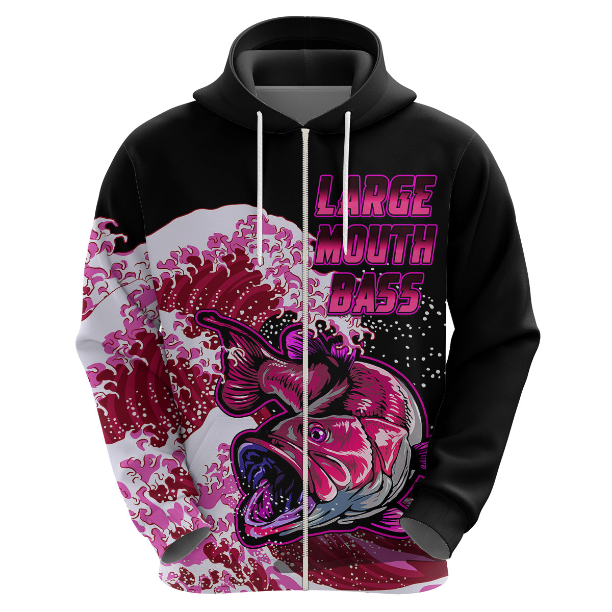 Custom Bass Fishing Hoodie Red LT9