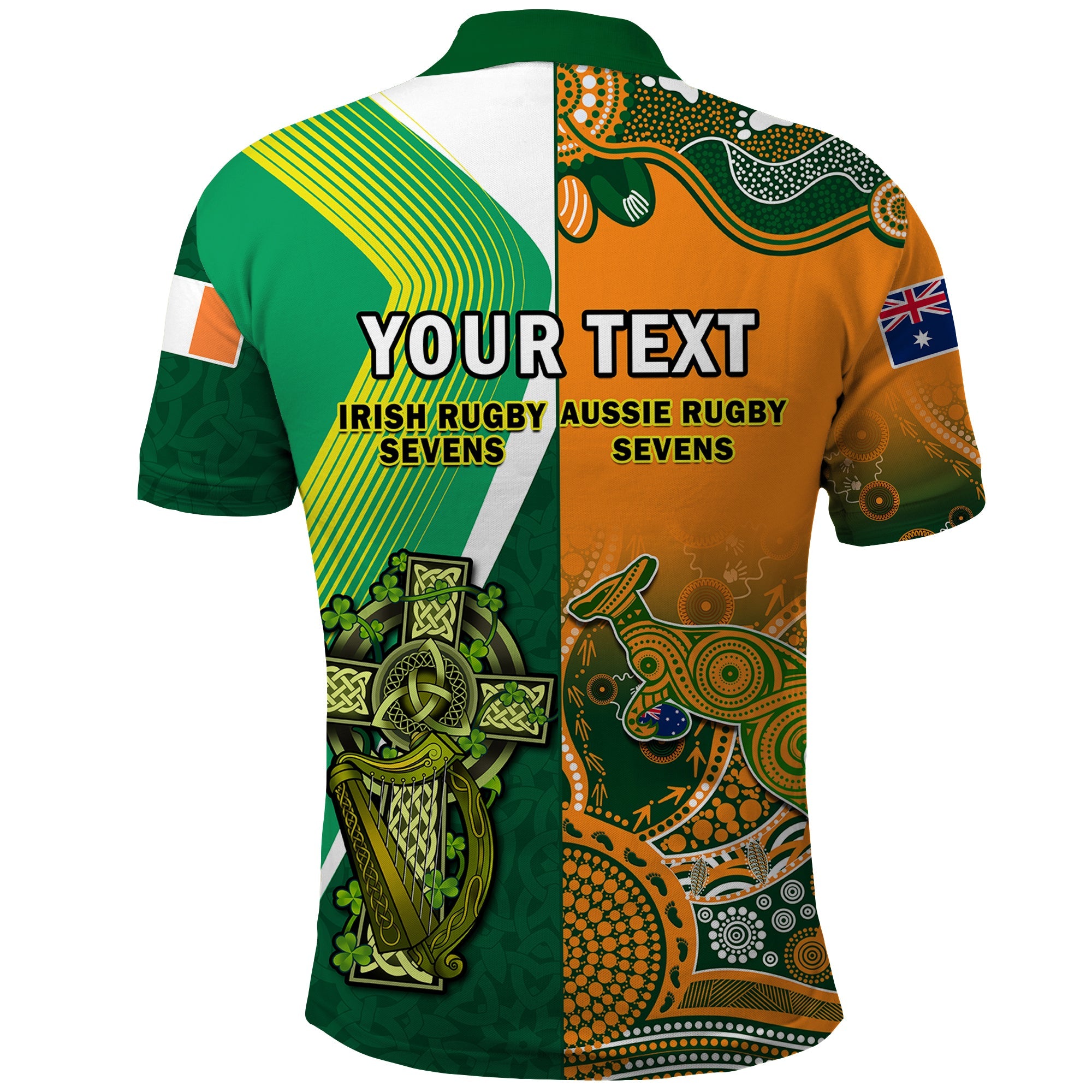 Custom Ireland and Australia Rugby Sevens Irish Sevens Mix Aussie Sevens Polo Shirt LT14