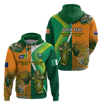 Custom Ireland and Australia Rugby Sevens Irish Sevens Mix Aussie Sevens Hoodie LT14