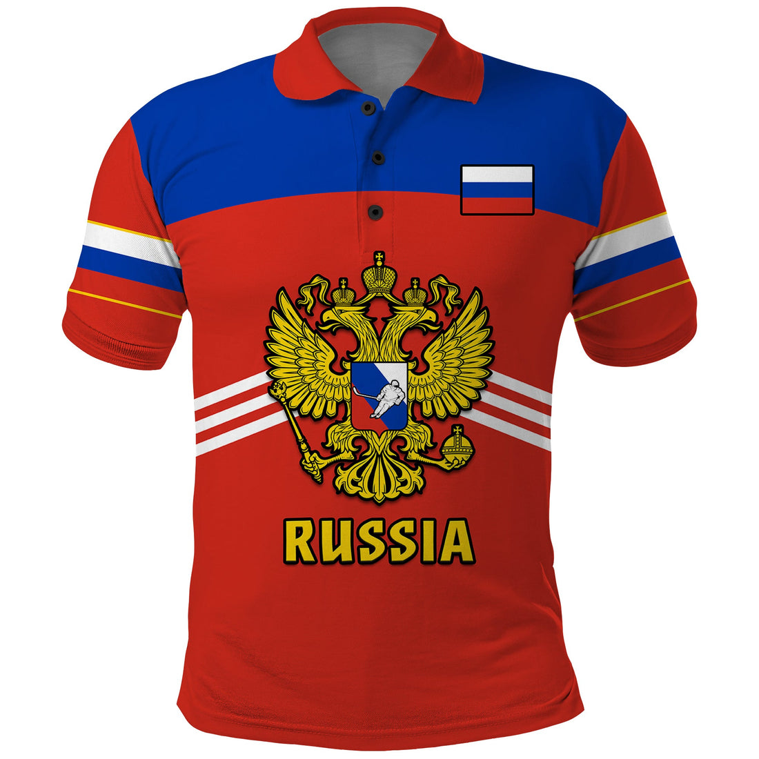 (Custom Text And Number) Russia Hockey Polo Shirt Red Sporty Style 2023 LT14